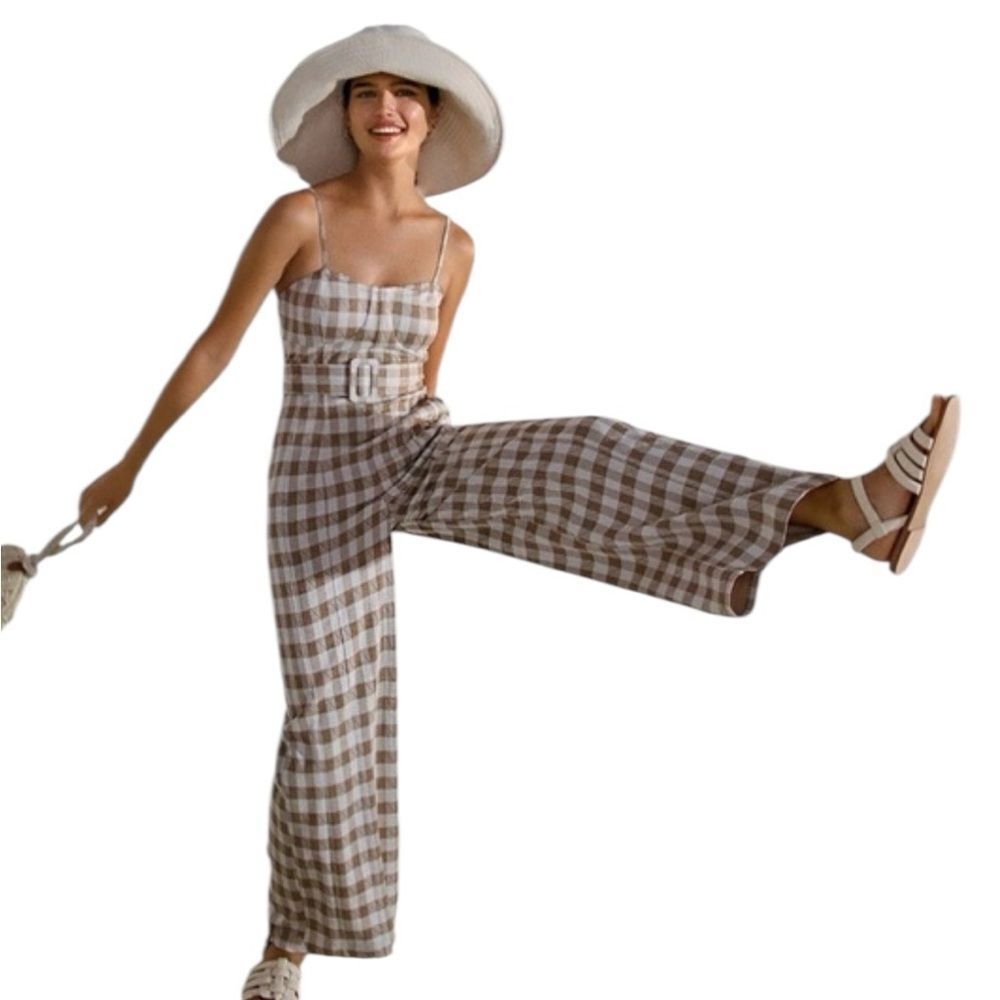 Anthropologie En Saidon Plaid Jumpsuit Size XS - Picture 4 of 14